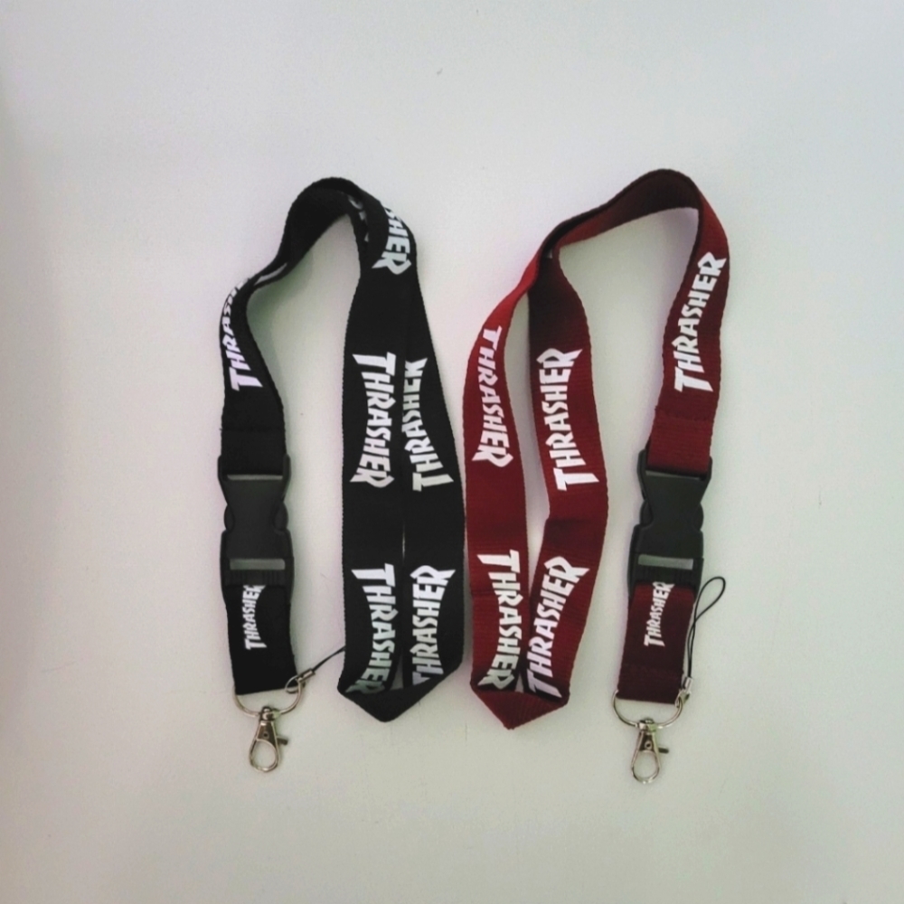 N. Clothing Brand Thrasher Combo A One Size Logo Detachable Lanyard with Clip